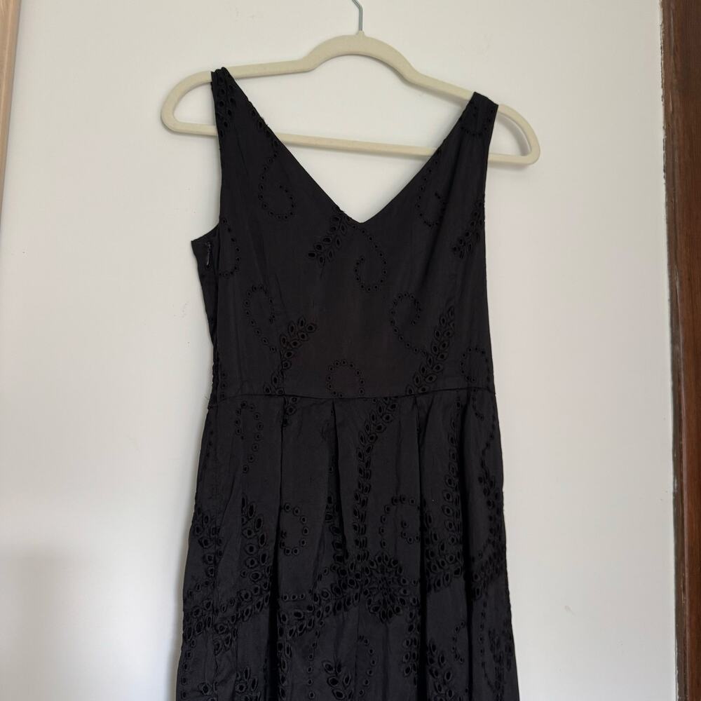 100% Silk Black Eyelet Yoana Baraschi Dress - Picture 14 of 14